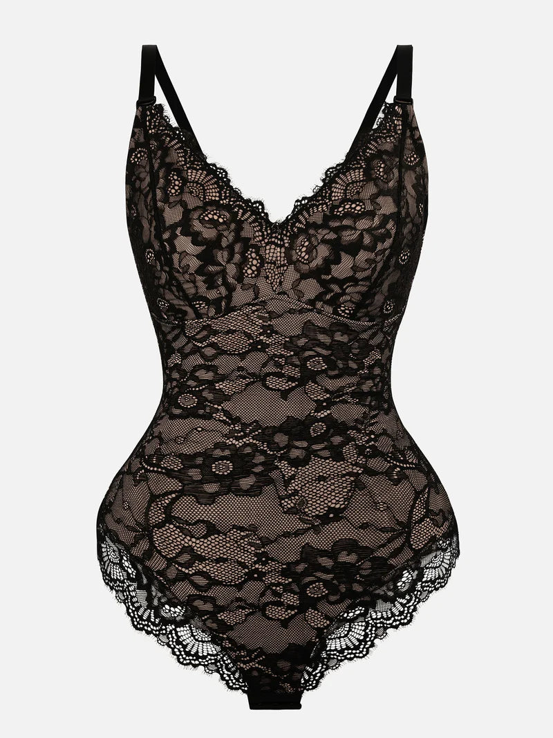 AirSculpt Spitze V-Ausschnitt Ganzkörper-Bodysuit 2
