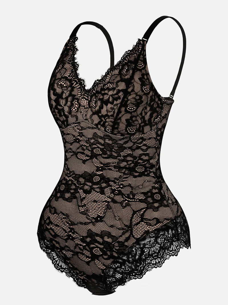 AirSculpt Spitze V-Ausschnitt Ganzkörper-Bodysuit 2