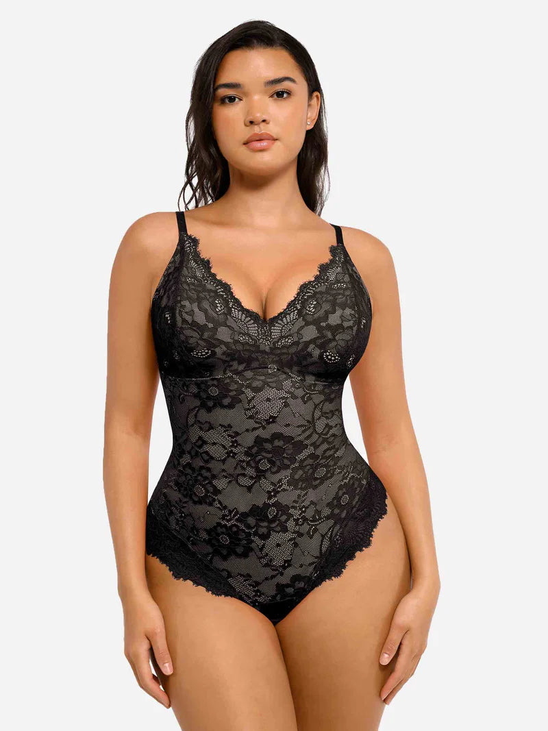 AirSculpt Spitze V-Ausschnitt Ganzkörper-Bodysuit 2