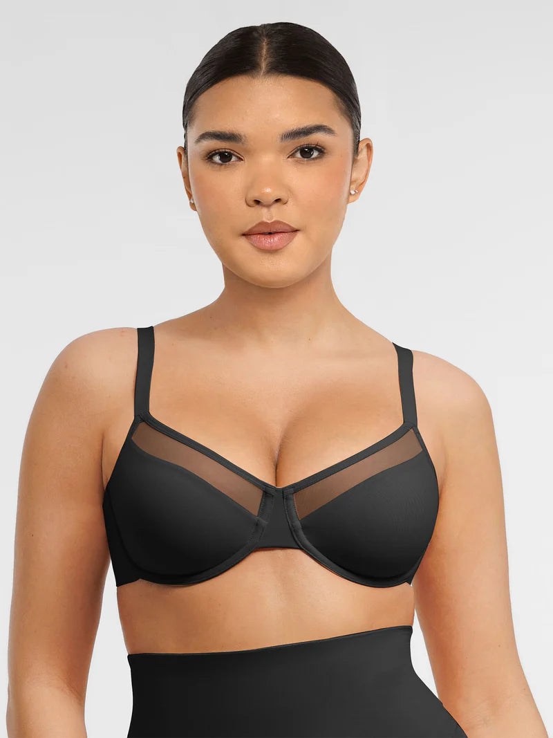 Bügelfreier BH AirSculpt Sheer Mesh Full Coverage Unpadded Underwire Bra 4