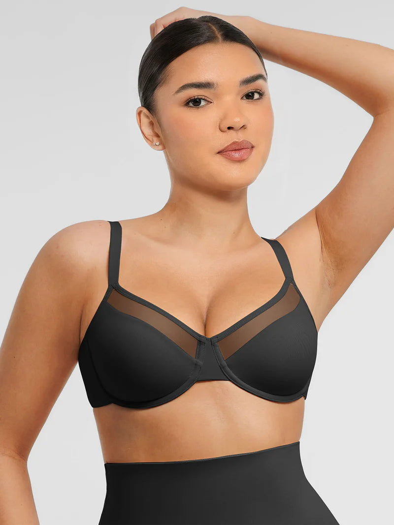 Bügelfreier BH AirSculpt Sheer Mesh Full Coverage Unpadded Underwire Bra 4