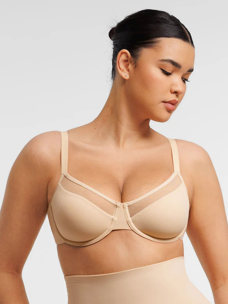 Bügelfreier BH AirSculpt Sheer Mesh Full Coverage Unpadded Underwire Bra 4