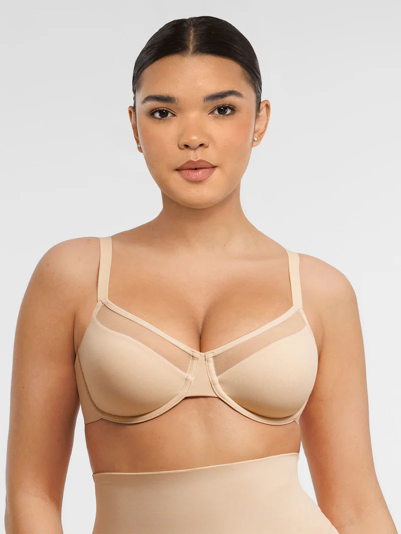 Bügelfreier BH AirSculpt Sheer Mesh Full Coverage Unpadded Underwire Bra 4