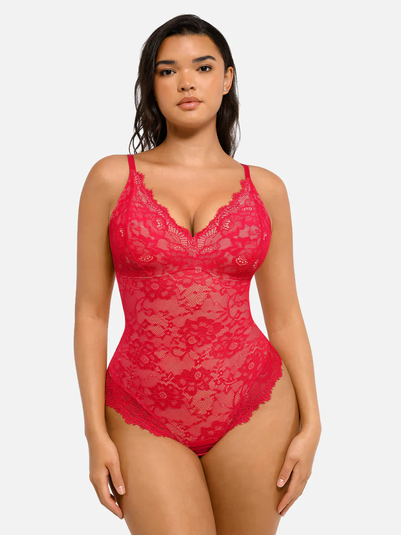 AirSculpt Spitze V-Ausschnitt Ganzkörper-Bodysuit 2