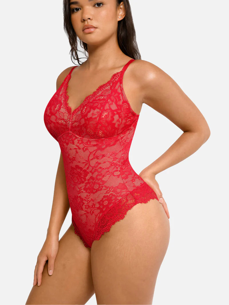 AirSculpt Spitze V-Ausschnitt Ganzkörper-Bodysuit 2