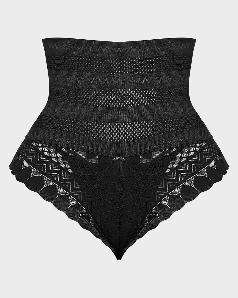 Bauchfreies Höschen mit hoher Taille aus Mesh