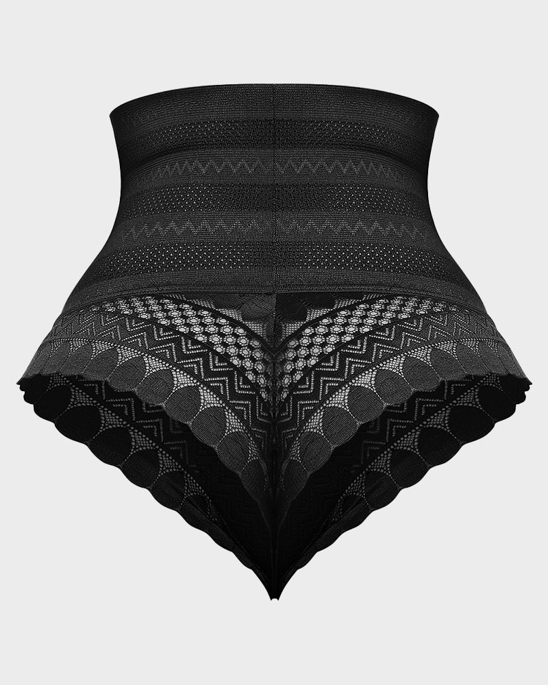 Bauchfreies Höschen mit hoher Taille aus Mesh
