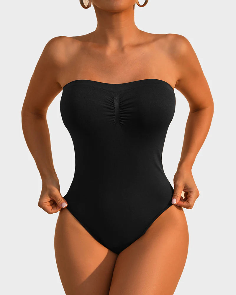 Trägerloser Bodysuit mit Bauchansatz - bodysuit