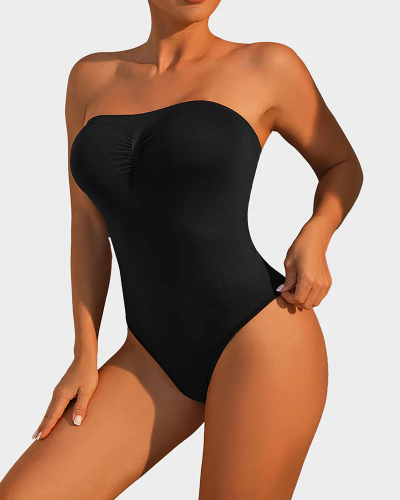 Trägerloser Bodysuit mit Bauchansatz - bodysuit