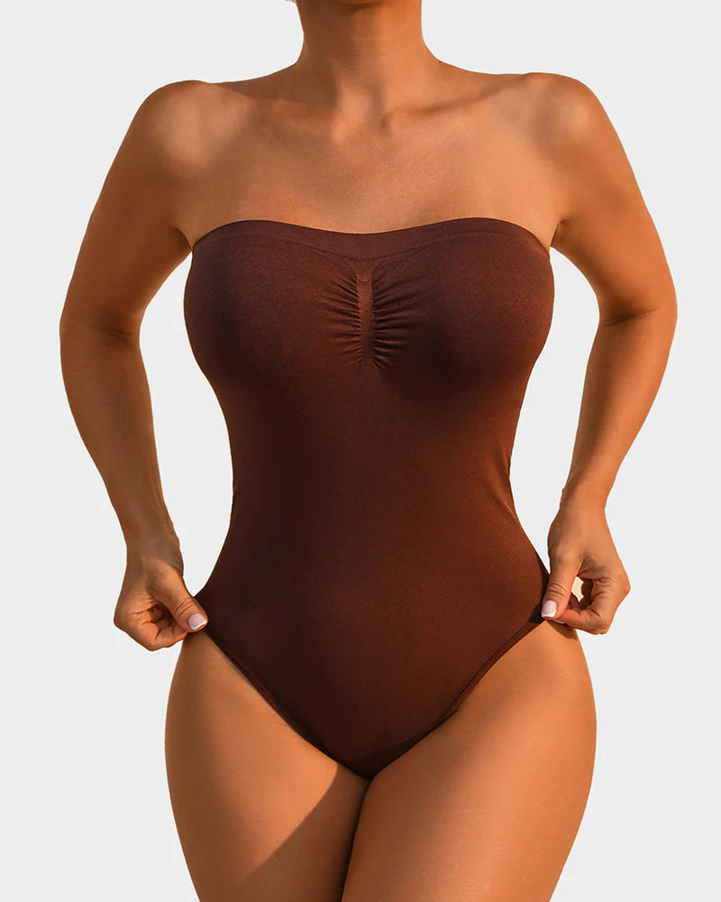Trägerloser Bodysuit mit Bauchansatz - bodysuit