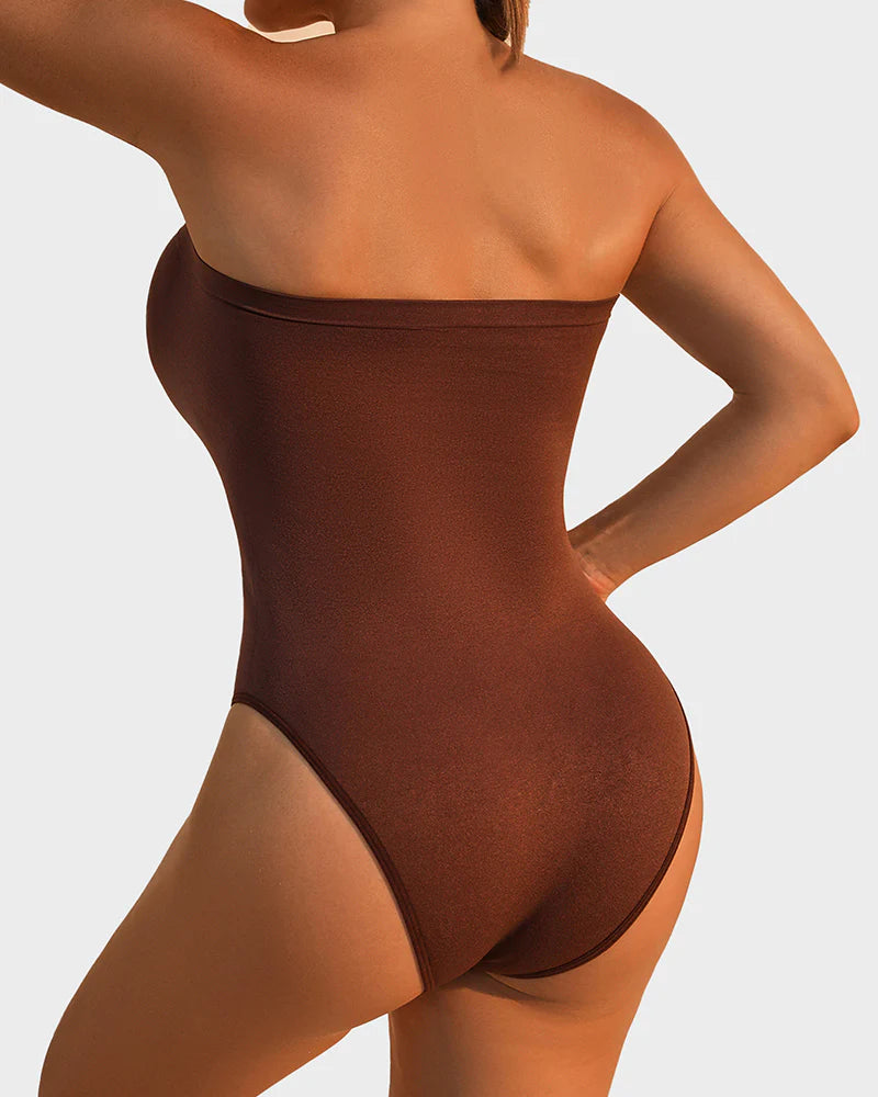 Trägerloser Bodysuit mit Bauchansatz - bodysuit