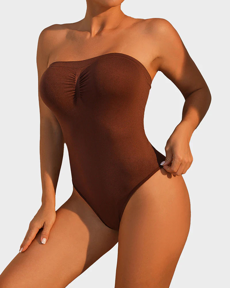 Trägerloser Bodysuit mit Bauchansatz - bodysuit